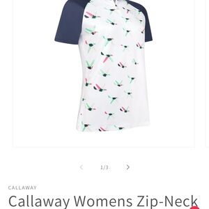 Callaway Women's Colorful Pattern Zip-Neck Top